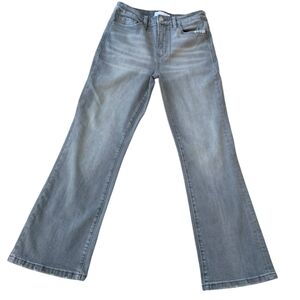 VERVET by Flying Monkey Grey High Rise Ankle Bootcut Jeans Raw Hem Indie Core 28